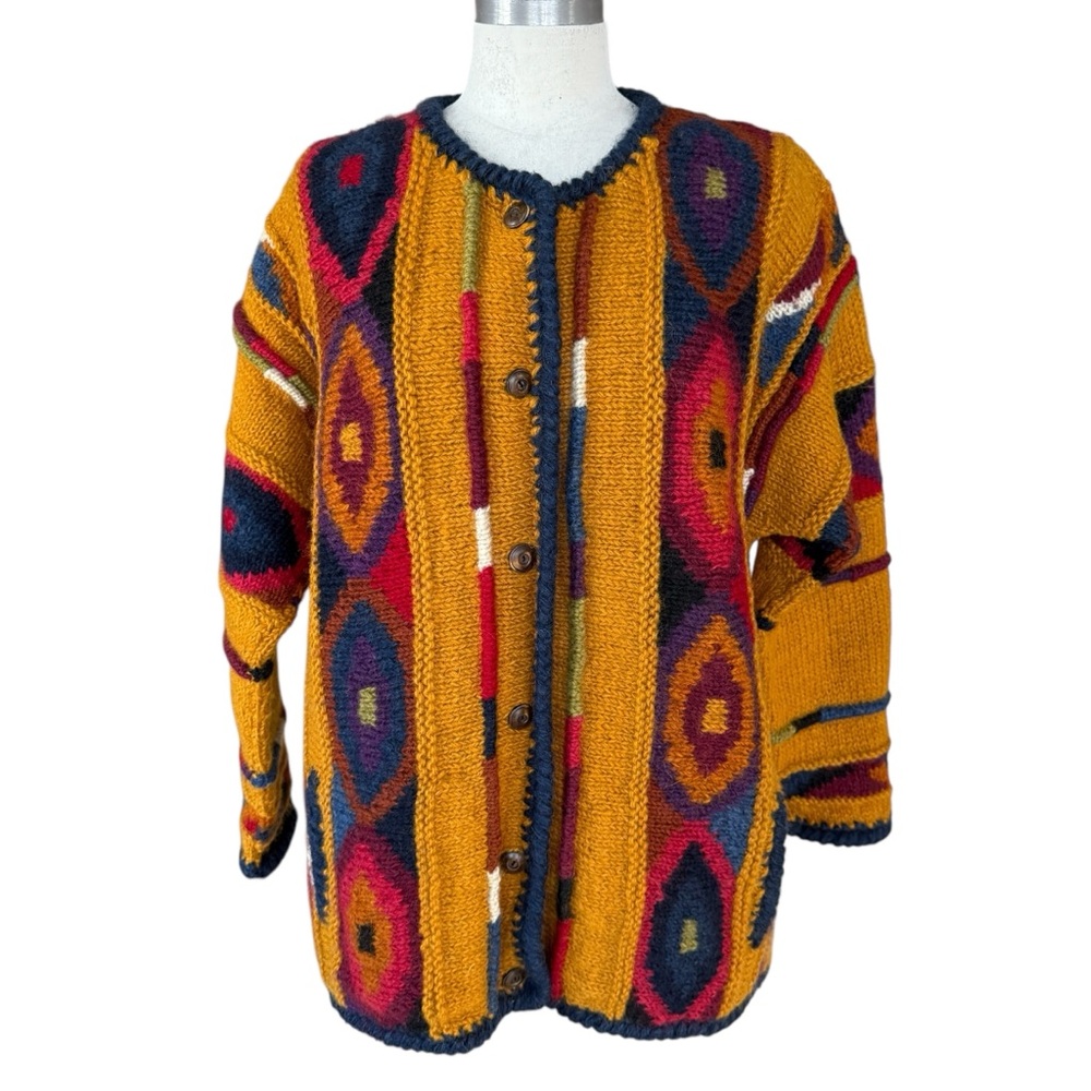 VINTAGE NEWARI HANDCRAFTED IN NEPAL BY ICELANDIC DESIGN Multicolor Sweater L/XL
